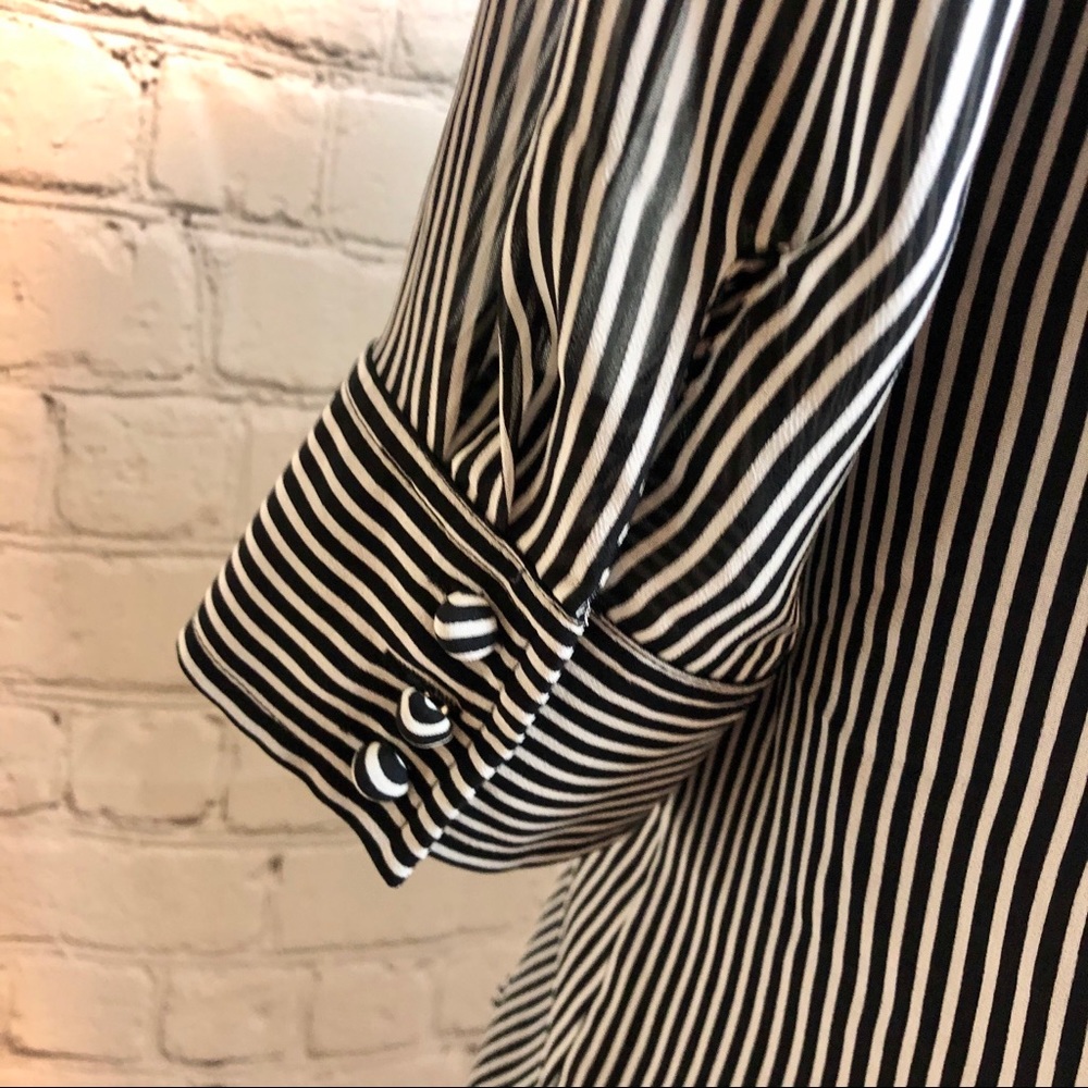 Anne Klein Striped Ruffle Front Blouse - Picture 5 of 6